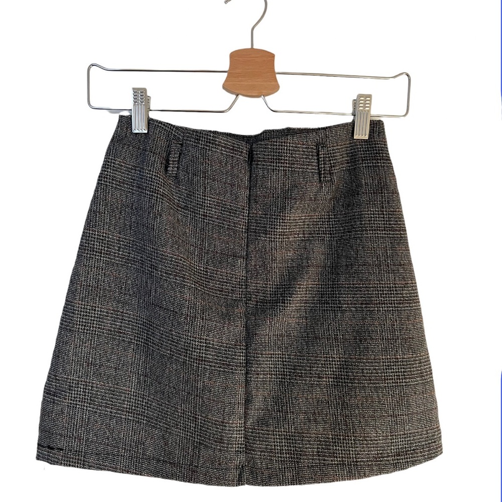 Zipper Up Grey Mini Skirt